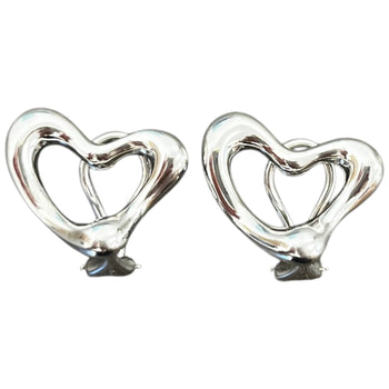 Women's Elsa Peretti Heart Clip On Earrings Silver