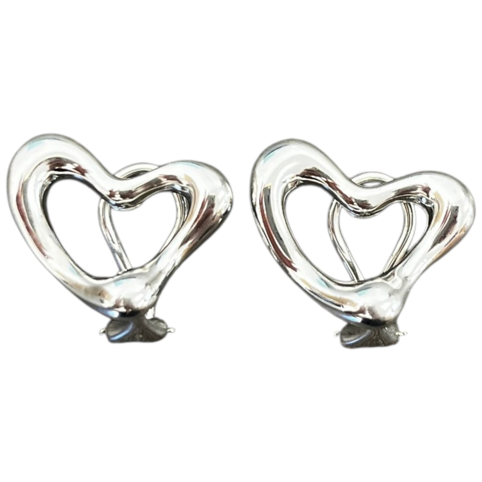 Women's Elsa Peretti Heart Clip On Earrings Silver - Photo 1