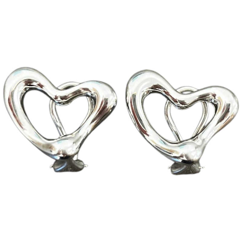 Women's Elsa Peretti Heart Clip On Earrings Silver