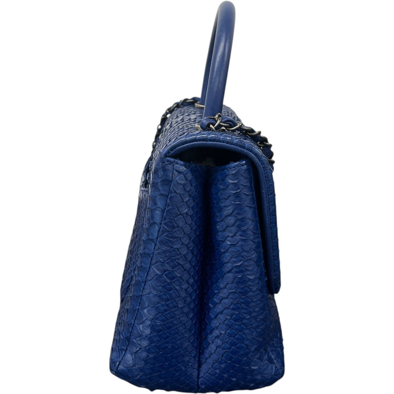 Women's Small Python Coco Handle Handbag Blue