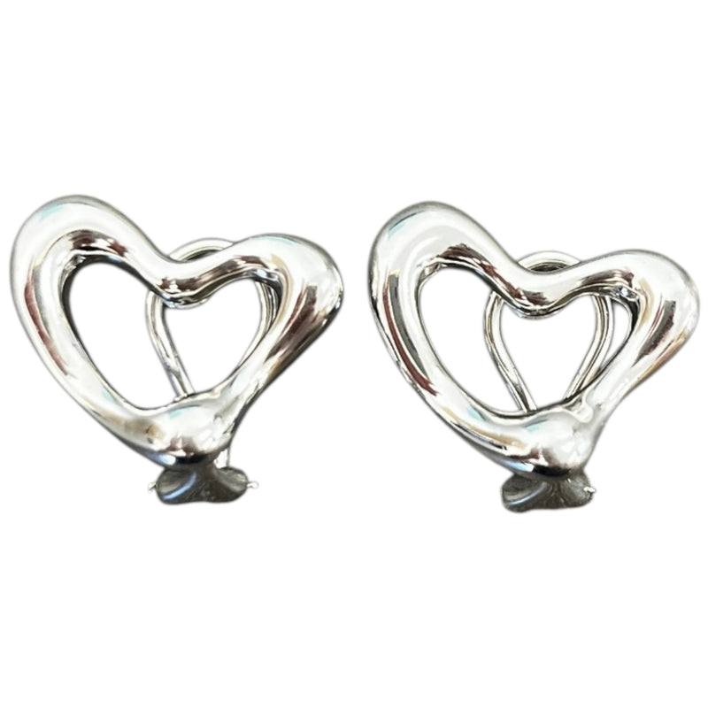 Women's Elsa Peretti Heart Clip On Earrings Silver