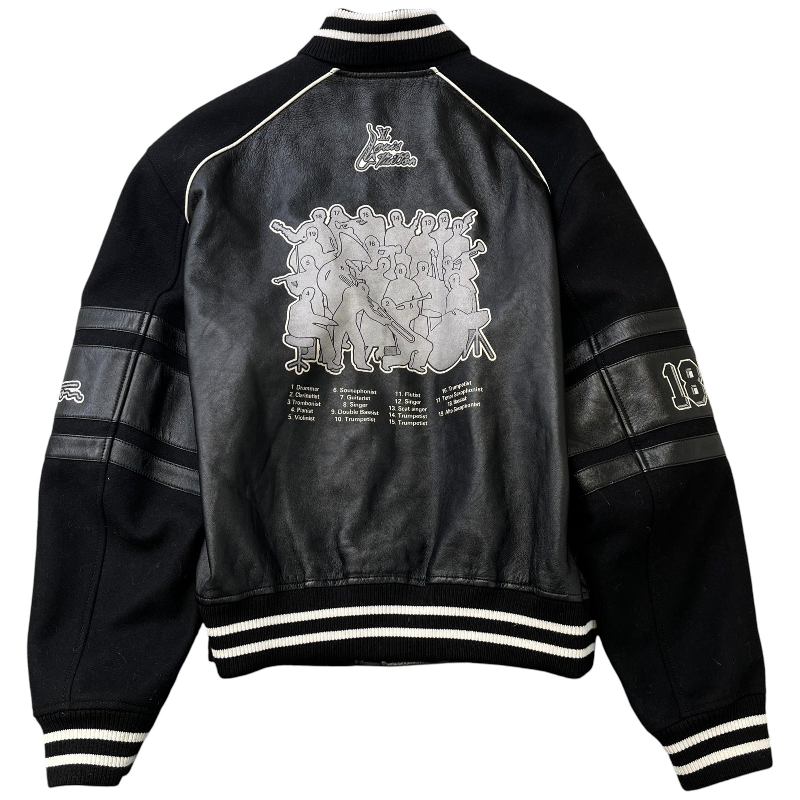 Men's Lv Musical Varsity Jacket Black Size IT 54 / XXL - Photo 2
