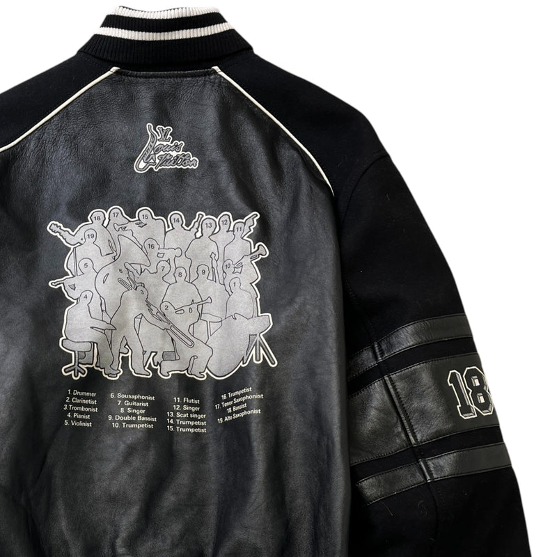 Men's Lv Musical Varsity Jacket Black Size IT 54 / XXL