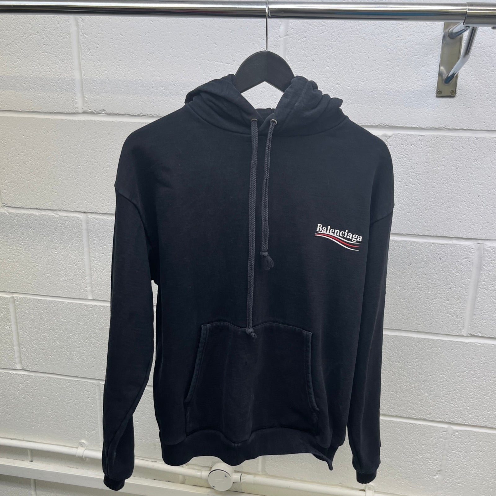 Men's Political Logo Hoodie Black Size L - Photo 8