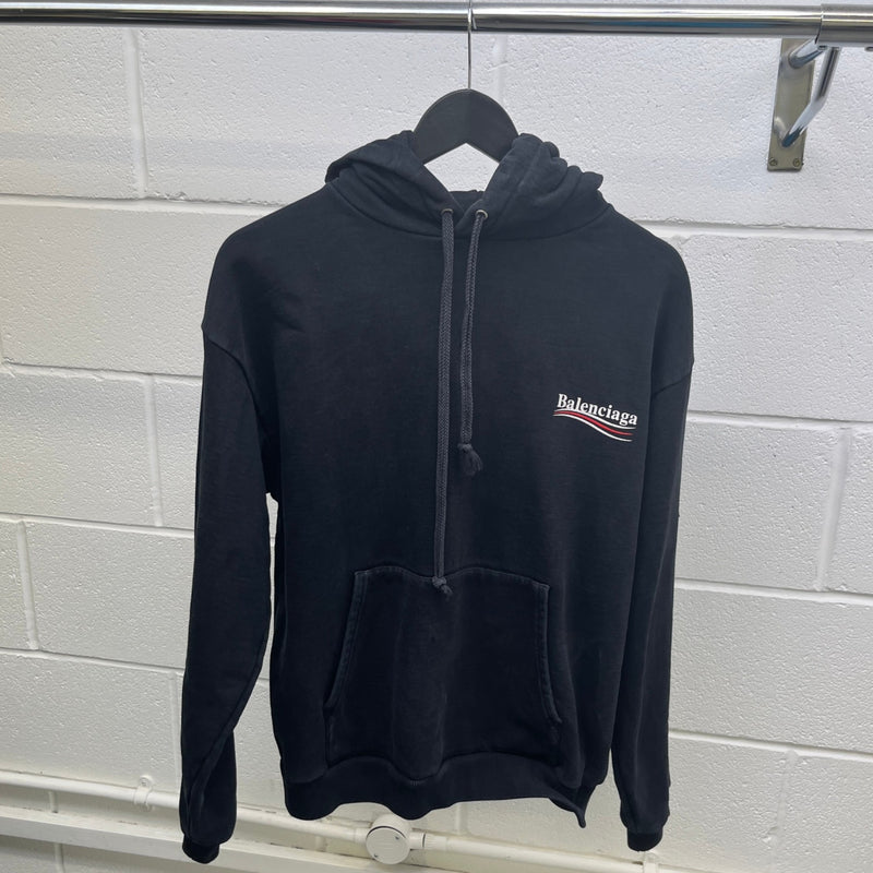 Men's Political Logo Hoodie Black Size L