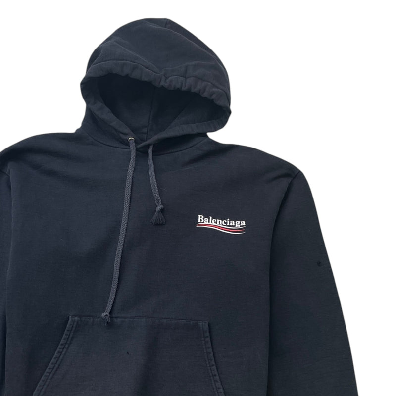 Men's Political Logo Hoodie Black Size L
