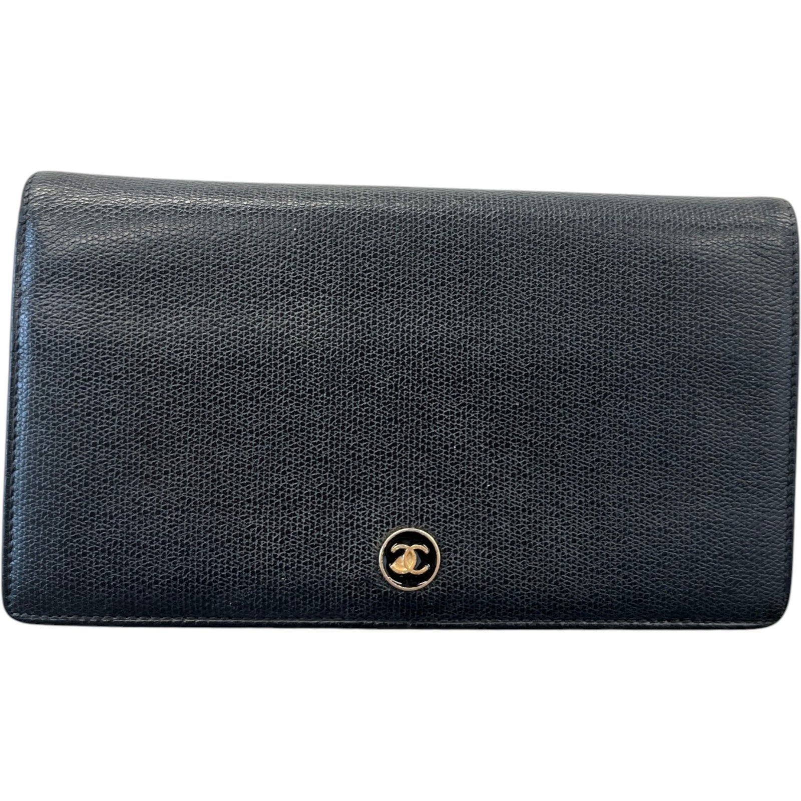 Women's Vintage Coco Button Wallet Black - Photo 1