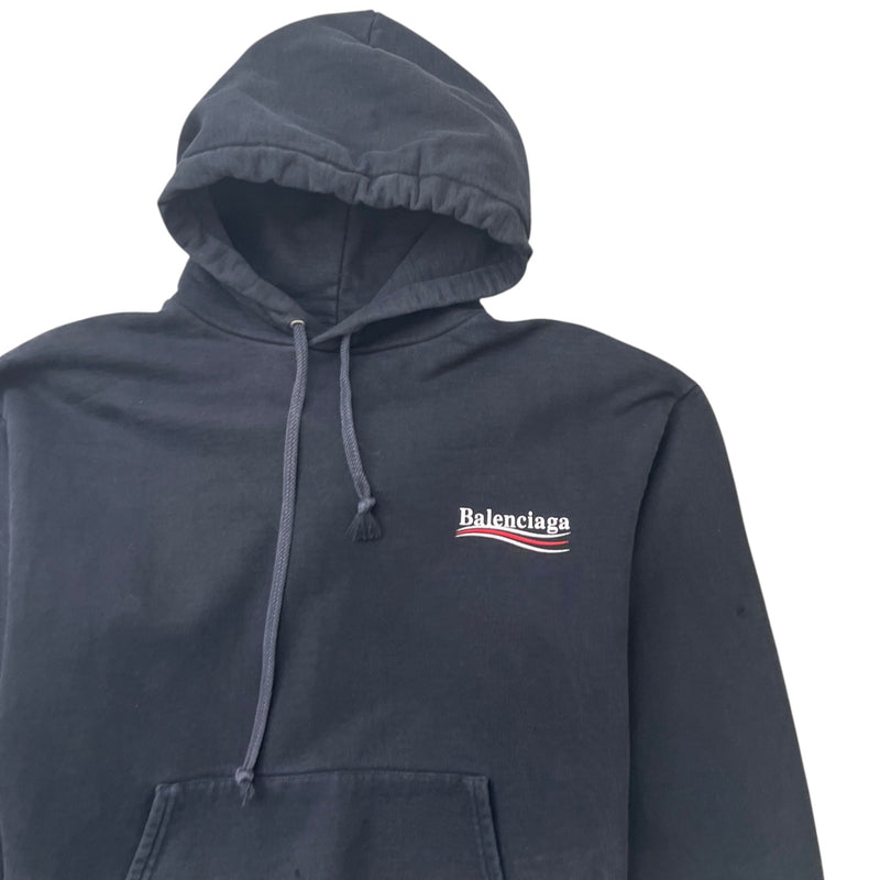 Men's Political Logo Hoodie Black Size L