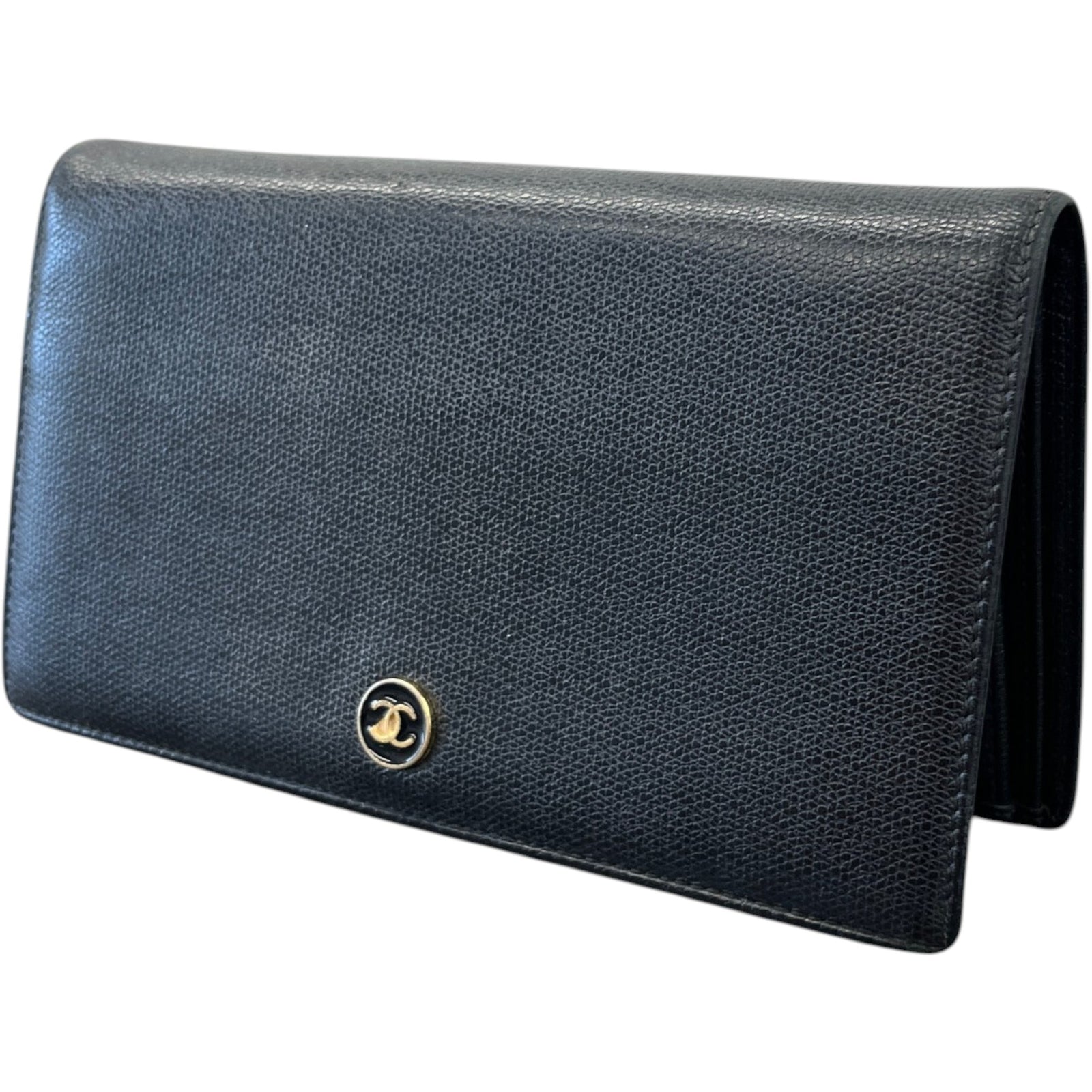 Women's Vintage Coco Button Wallet Black - Photo 4