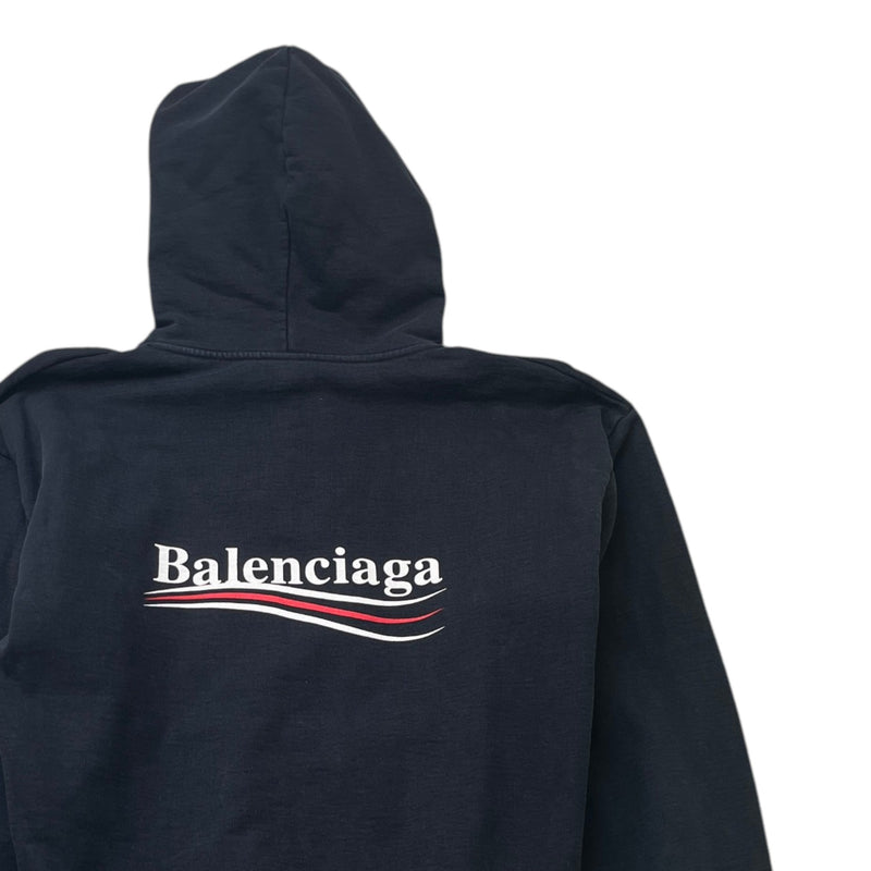 Men's Political Logo Hoodie Black Size L
