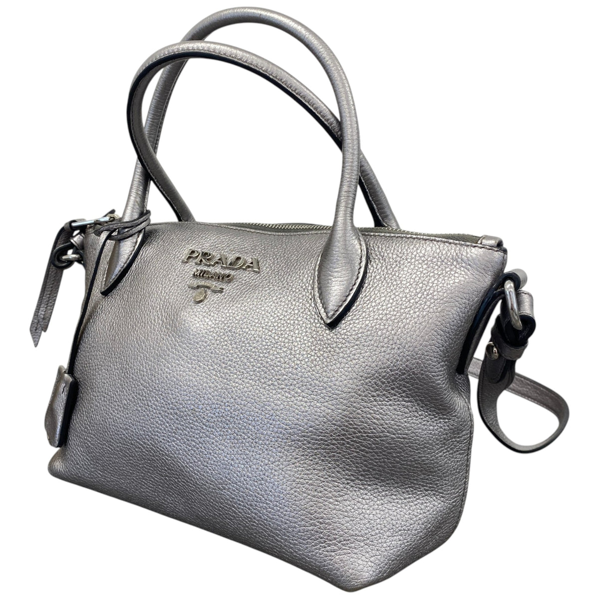 Women's Dual Strap Zip Tote Handbag Silver - Photo 6