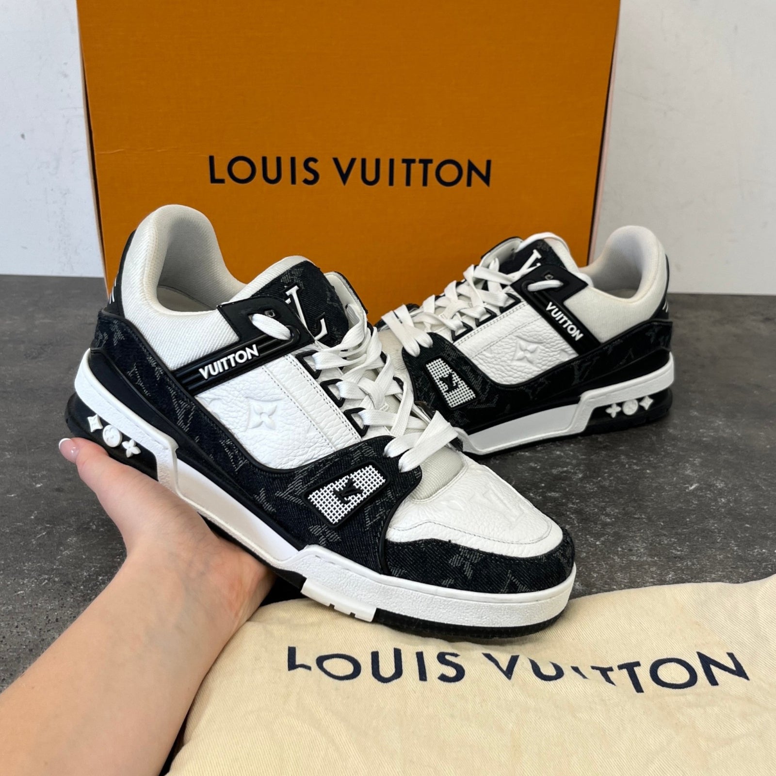 Men's Lv Low Trainers Black Size EU 40 / UK 6 - Photo 12