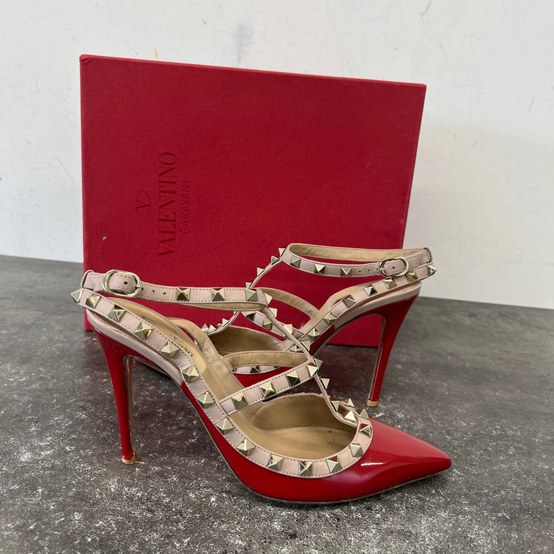 Women's Rockstud 100 Heels Red Size UK 5.5 / EU 38.5