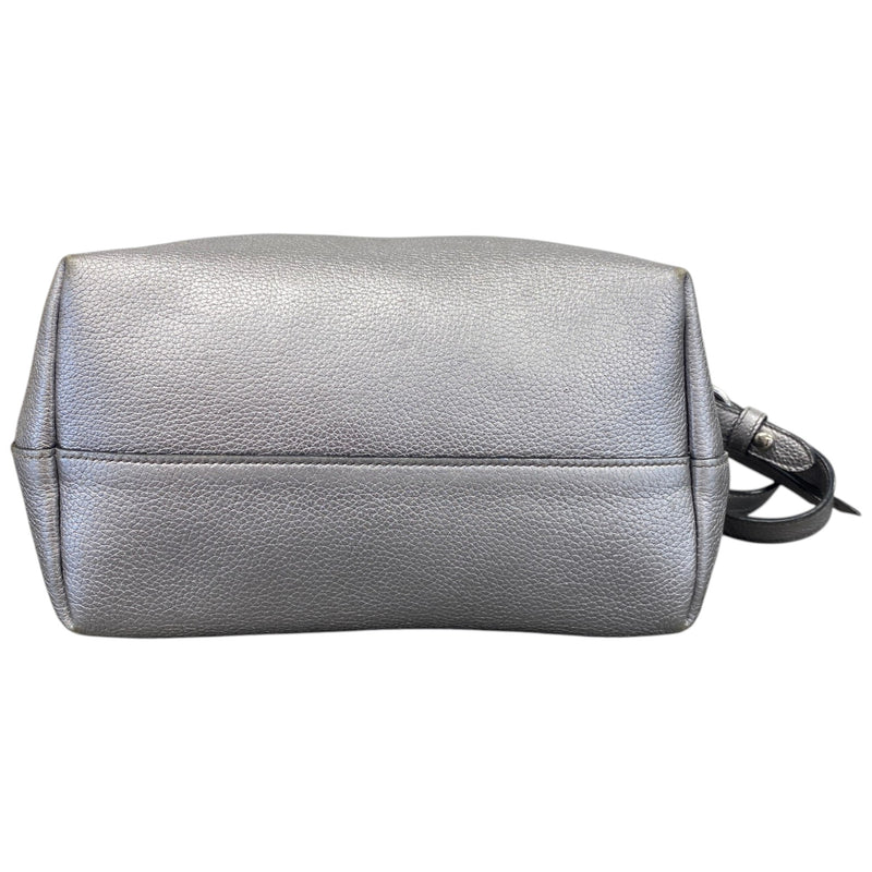 Women's Dual Strap Zip Tote Handbag Silver