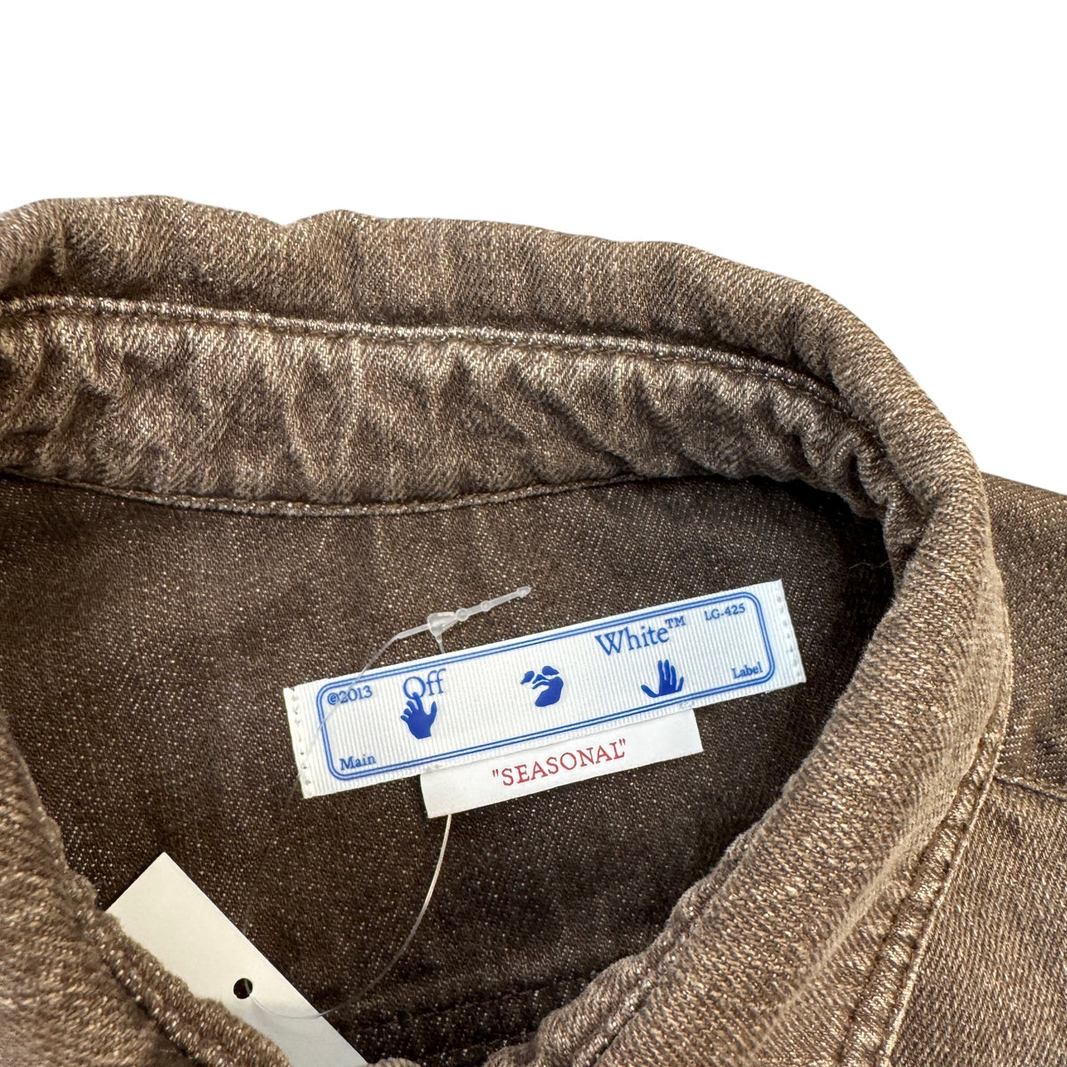 Men's Diagonal-motif OverShirt Brown Size S - Photo 6
