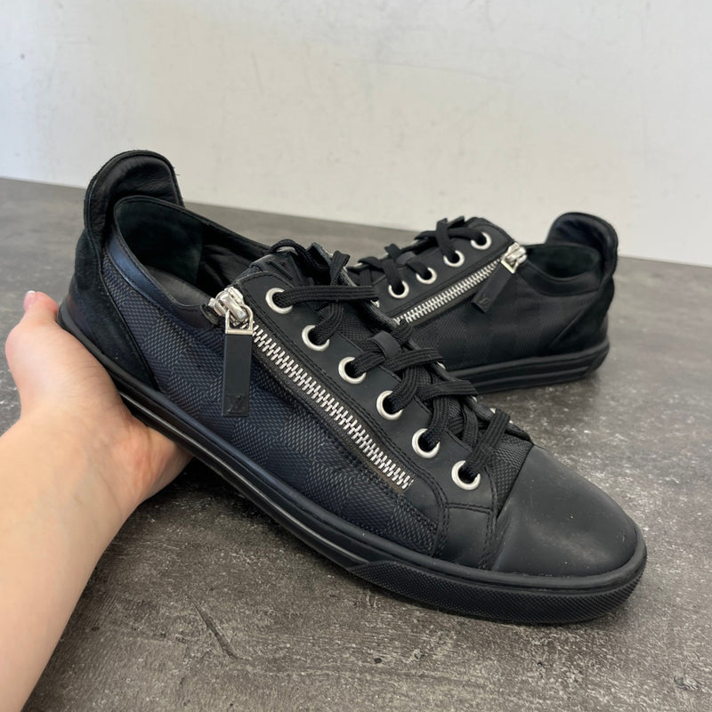 Men's Damier Graphite Zip Up Low Trainers Black Size EU 40 / UK 6