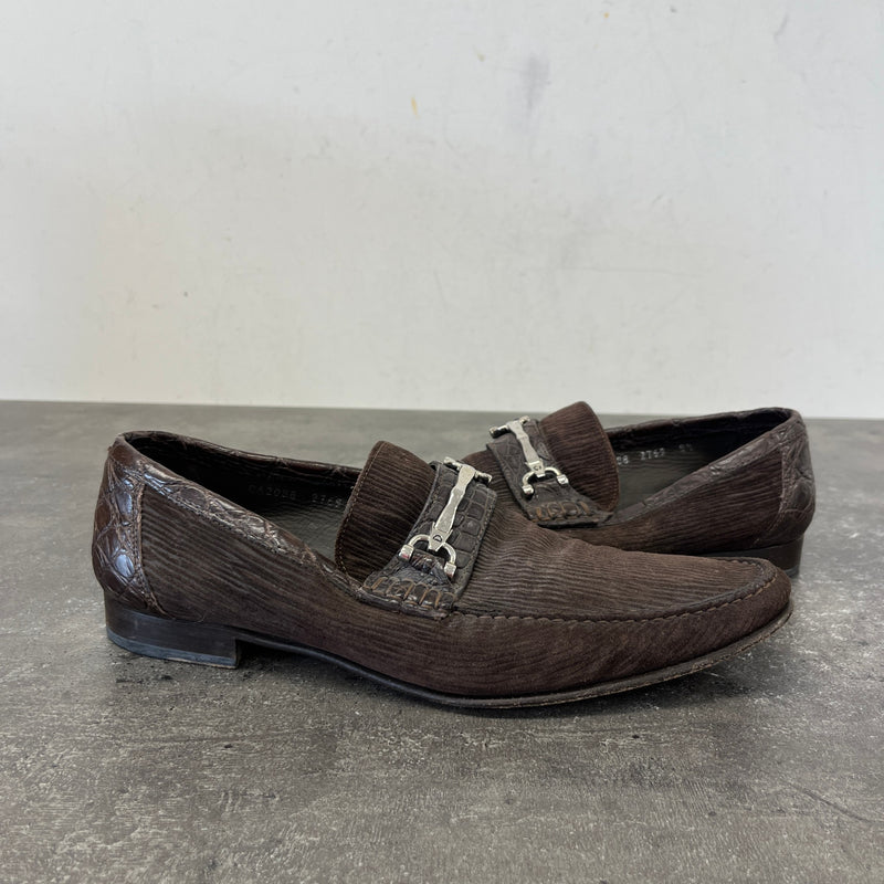 Men's Corduroy Horsebit Loafers Brown Size UK 8.5 / EU 42.5