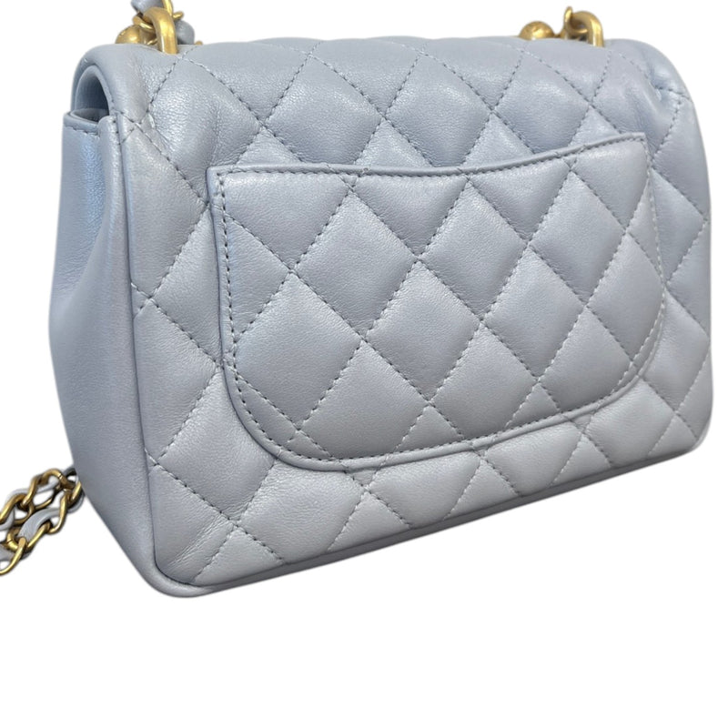 Women's Pearl Chain Mini Flap Bag Grey