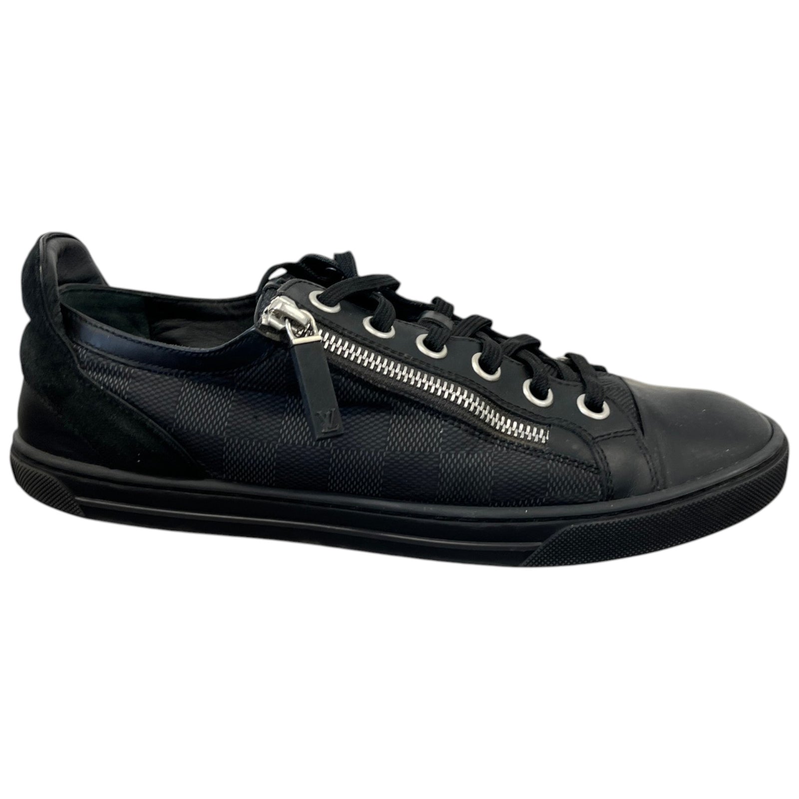 Men's Damier Graphite Zip Up Low Trainers Black Size EU 40 / UK 6 - Photo 1