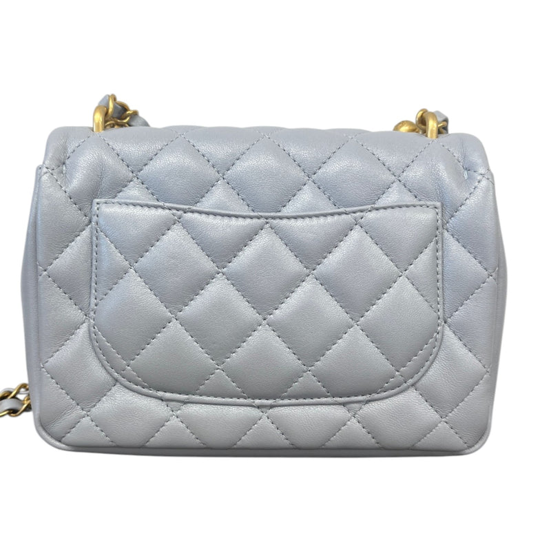 Women's Pearl Chain Mini Flap Bag Grey
