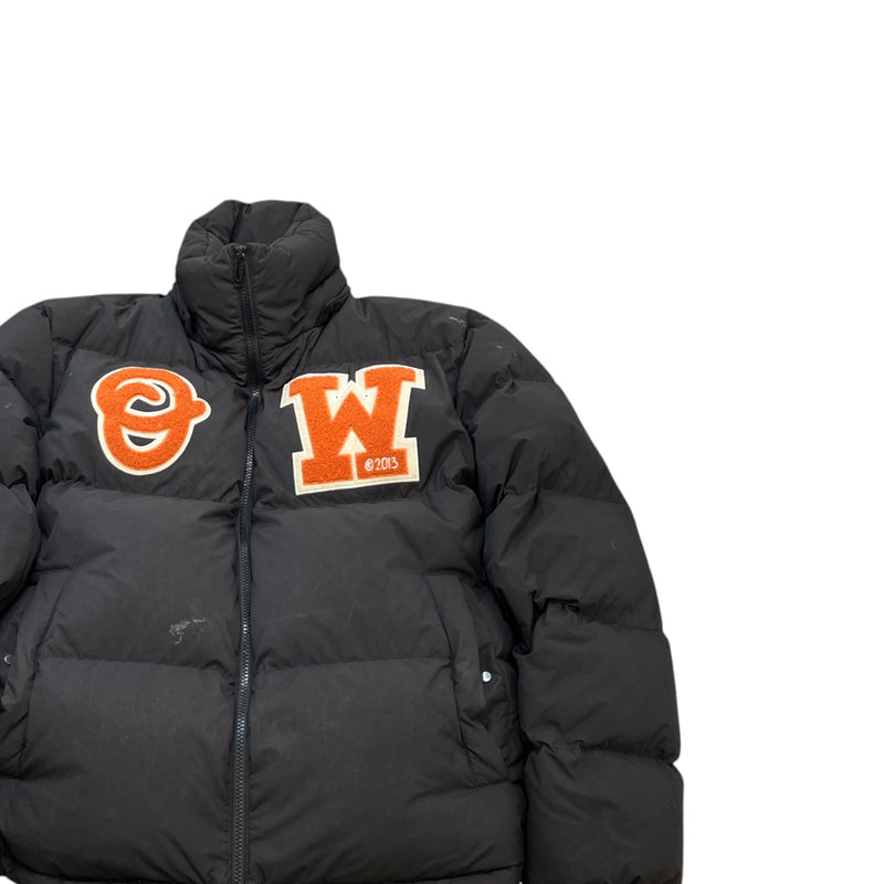 Men's Logo Patch Down Jacket Black Size XL