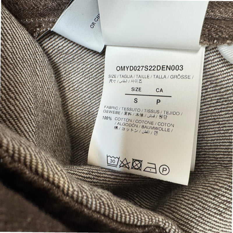 Men's Diagonal-motif OverShirt Brown Size S