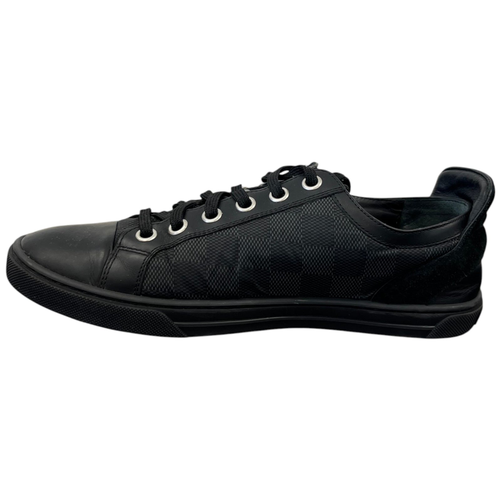 Men's Damier Graphite Zip Up Low Trainers Black Size EU 40 / UK 6 - Photo 2