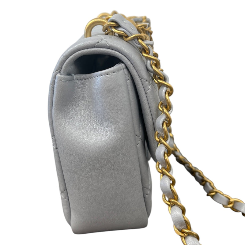 Women's Pearl Chain Mini Flap Bag Grey