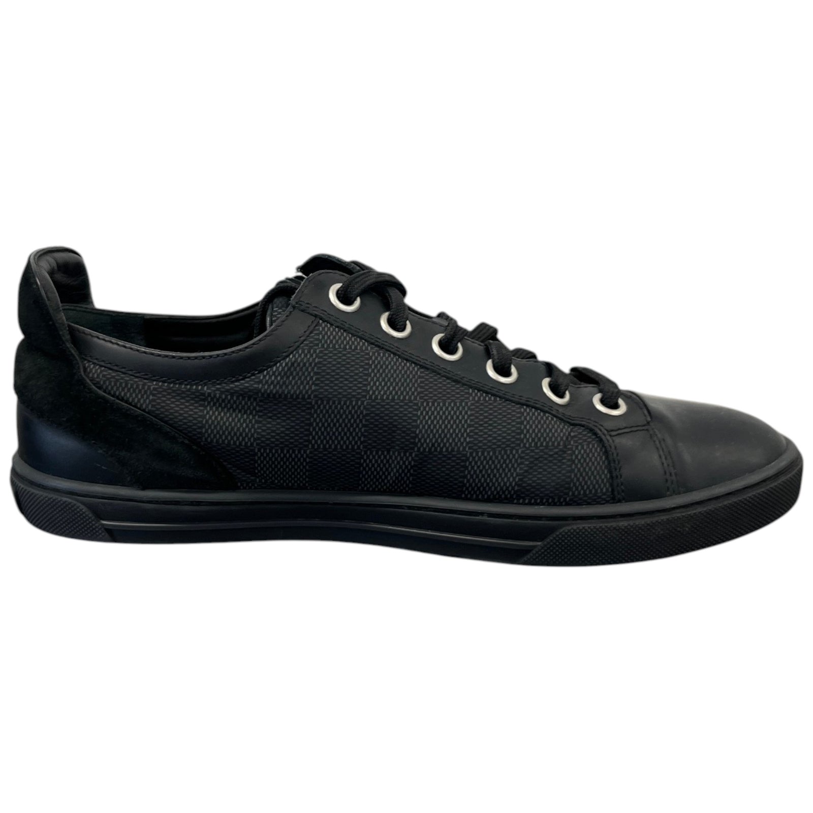 Men's Damier Graphite Zip Up Low Trainers Black Size EU 40 / UK 6 - Photo 4
