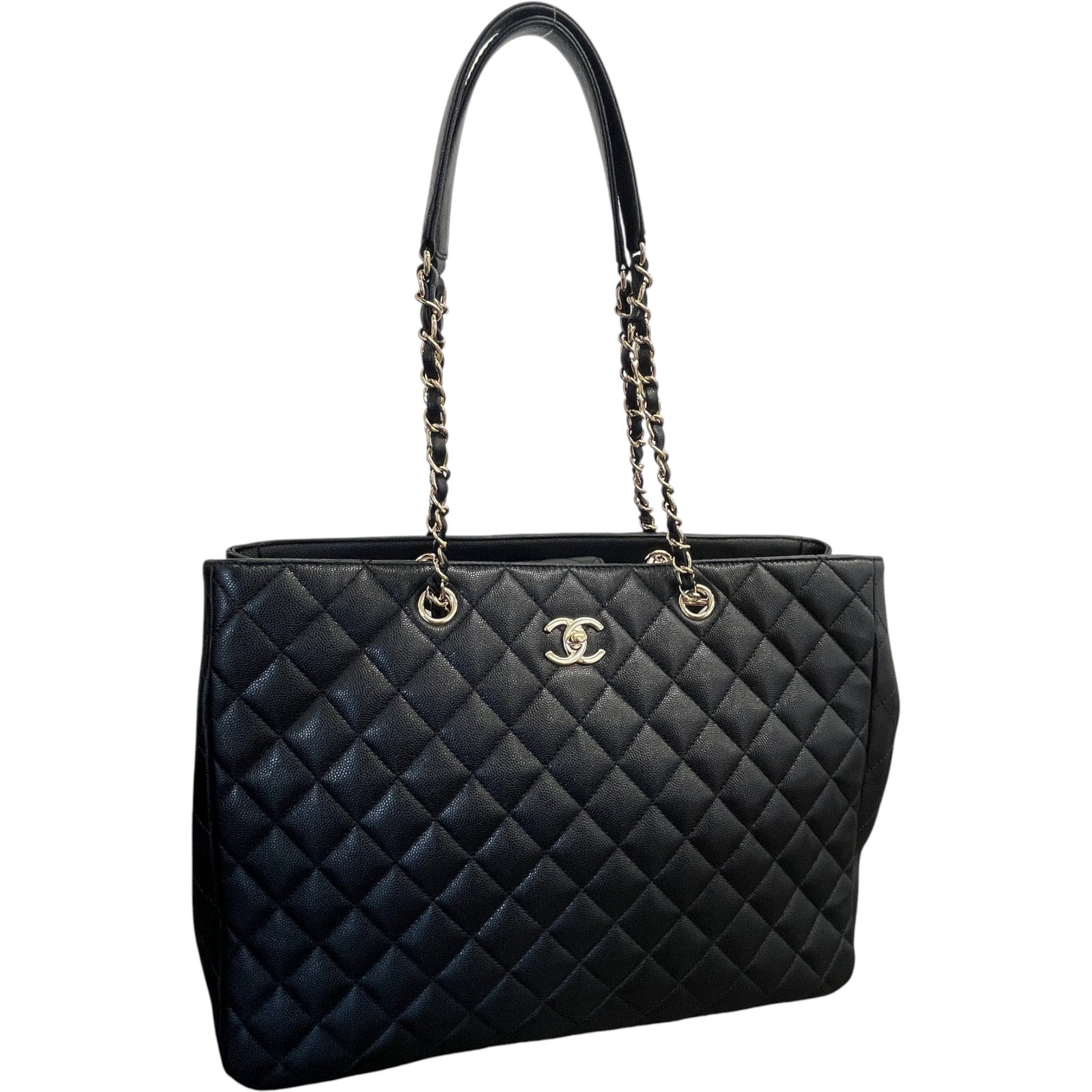 Women's Timeless Cc Shopping Tote Caviar Bag Black - Photo 5