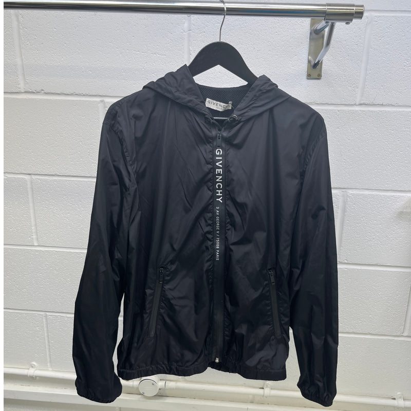 Men's Logo Print Windbreaker Black Size M