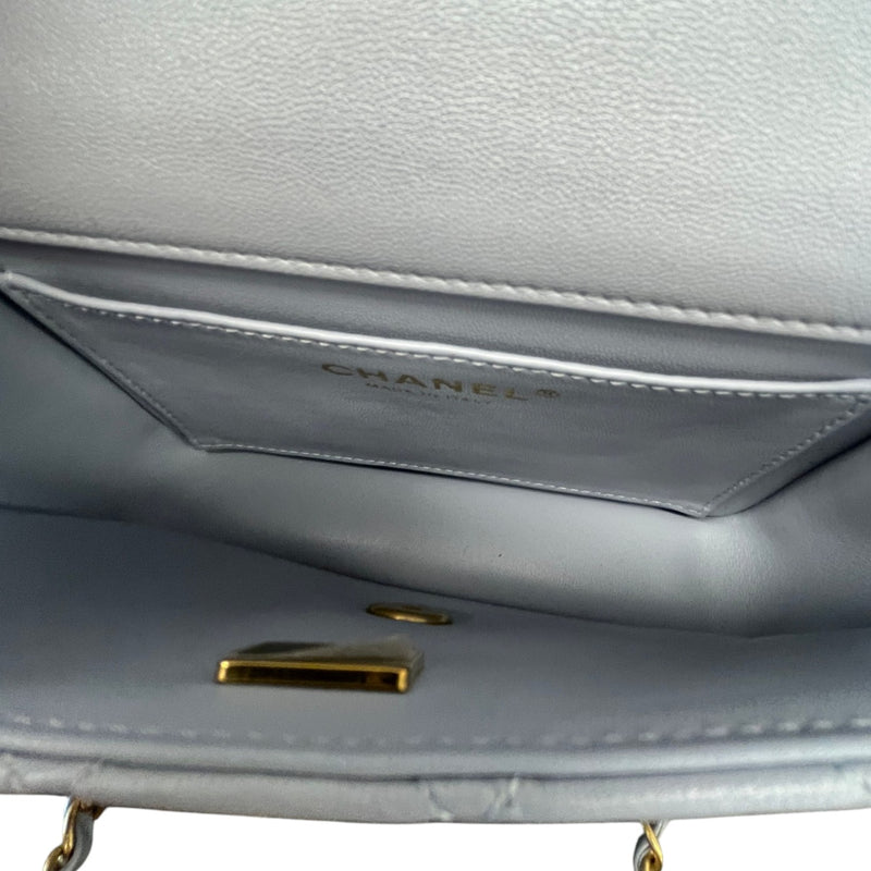 Women's Pearl Chain Mini Flap Bag Grey