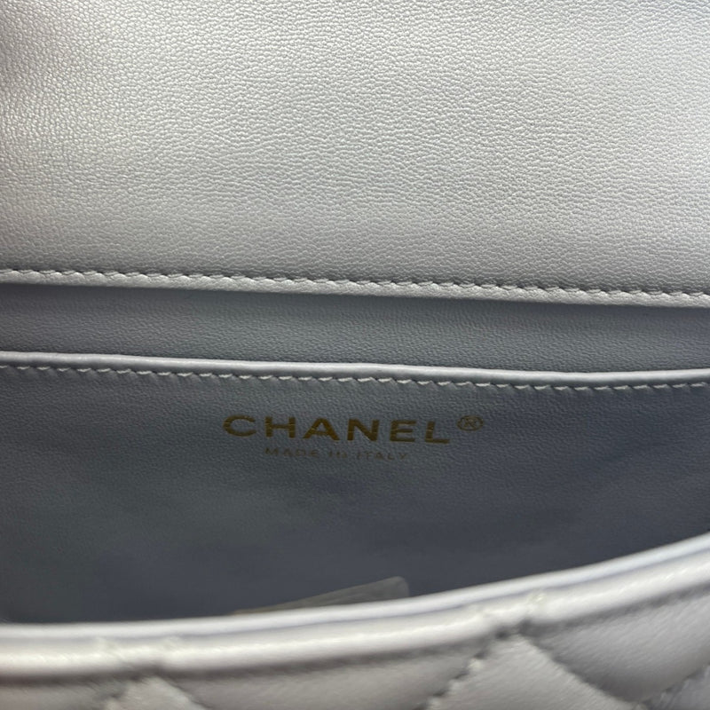 Women's Pearl Chain Mini Flap Bag Grey
