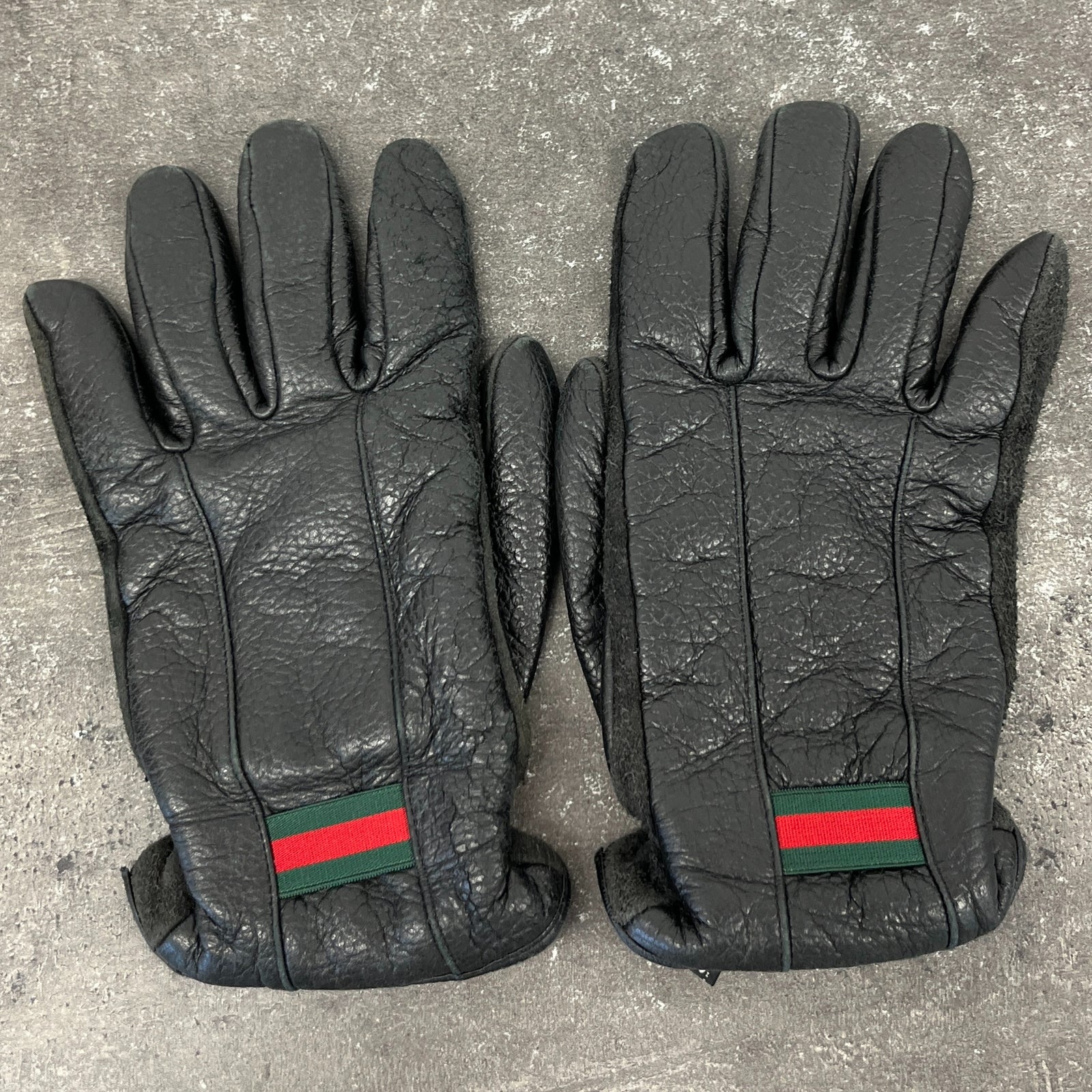 Men's Web Stripe Gloves Black - Photo 7