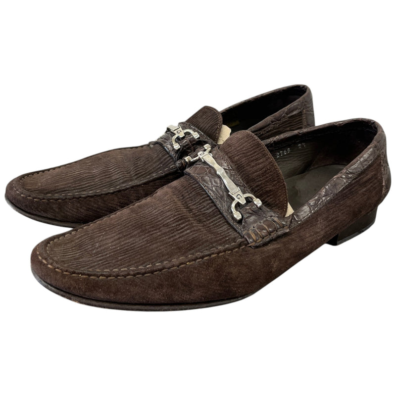 Men's Corduroy Horsebit Loafers Brown Size UK 8.5 / EU 42.5