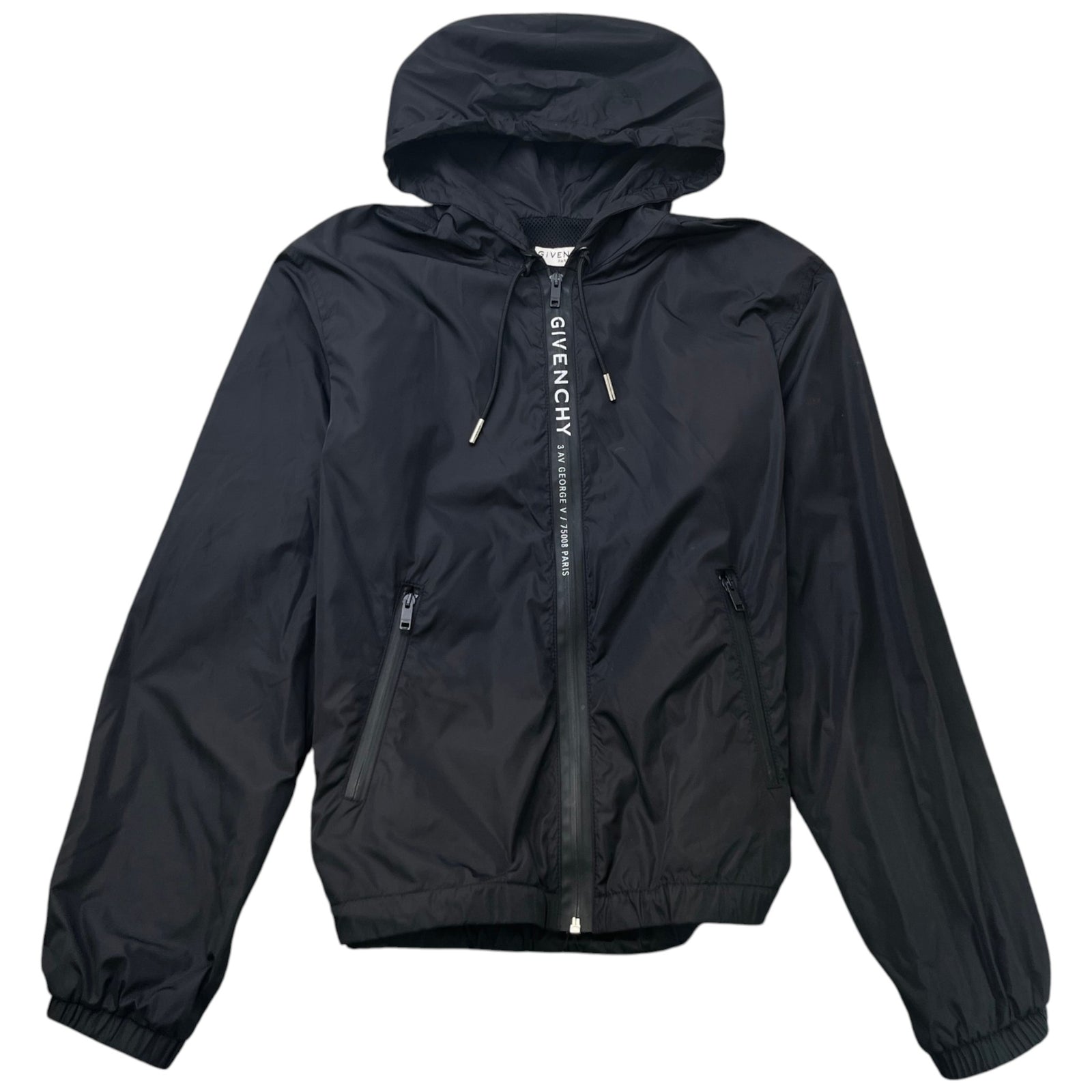 Men's Logo Print Windbreaker Black Size M - Photo 1