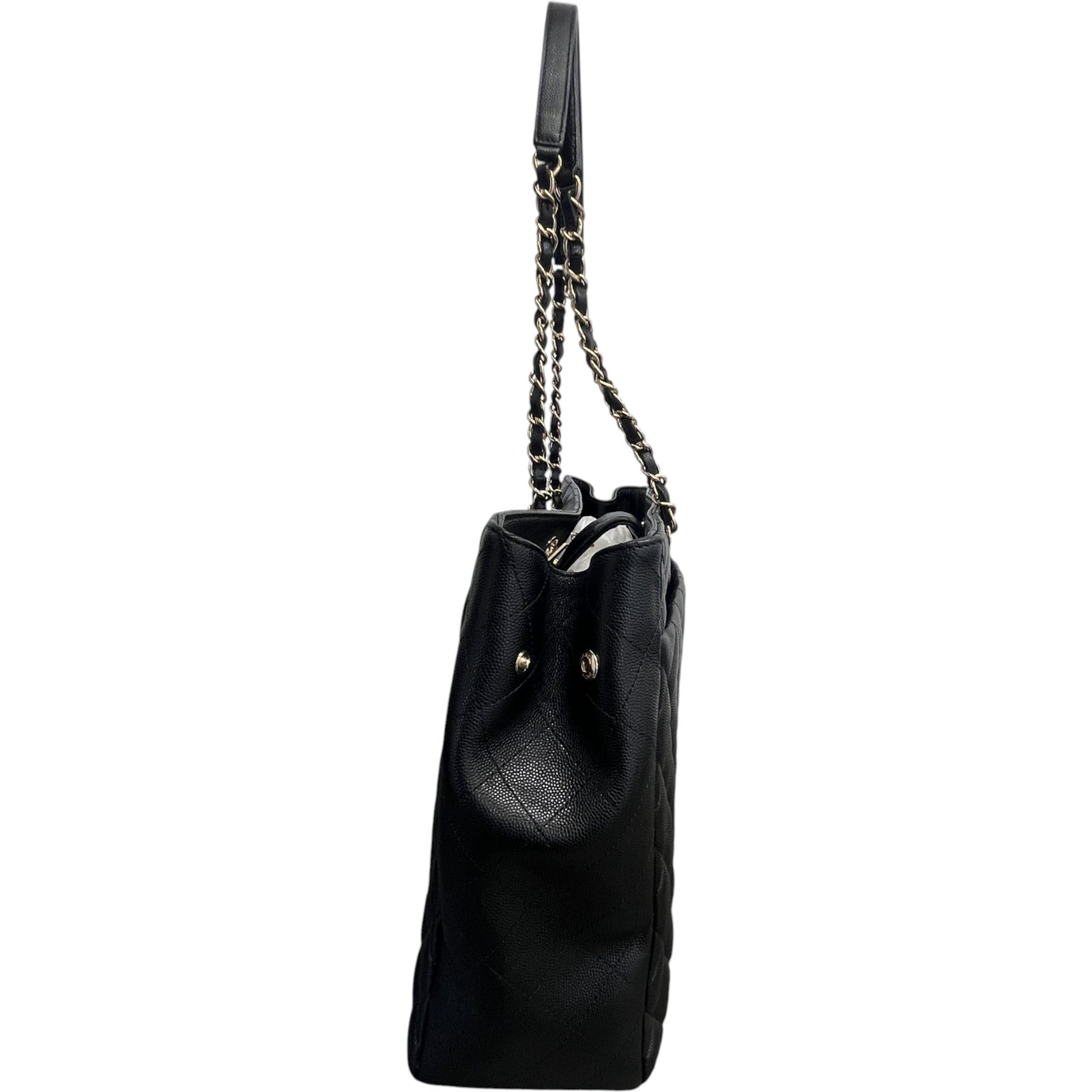 Women's Timeless Cc Shopping Tote Caviar Bag Black - Photo 7