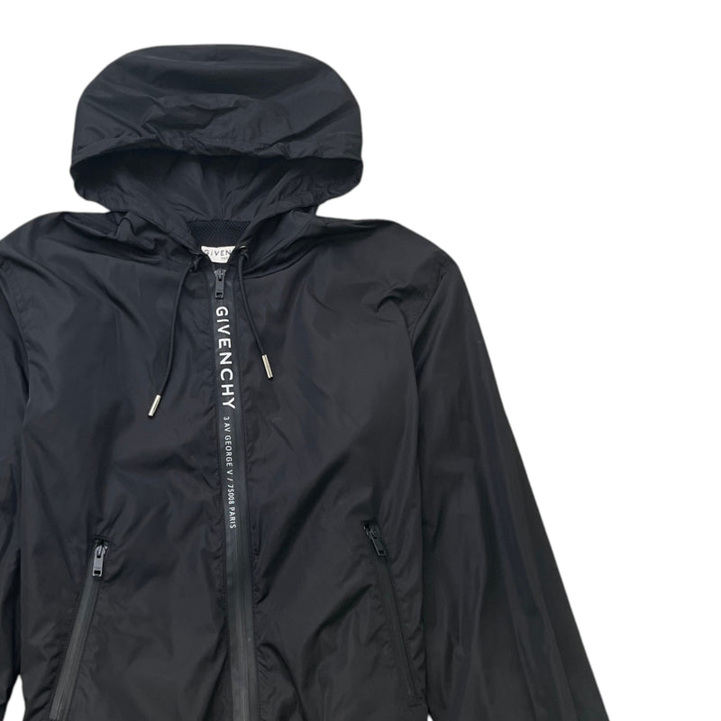 Men's Logo Print Windbreaker Black Size M