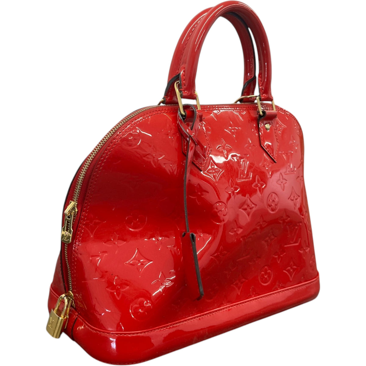 Women's Vernis Leather Alma PM Handbag Red - Photo 4