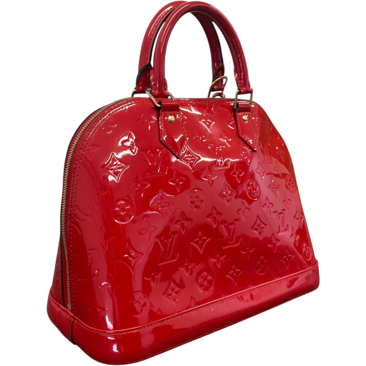 Women's Vernis Leather Alma PM Handbag Red - Photo 8