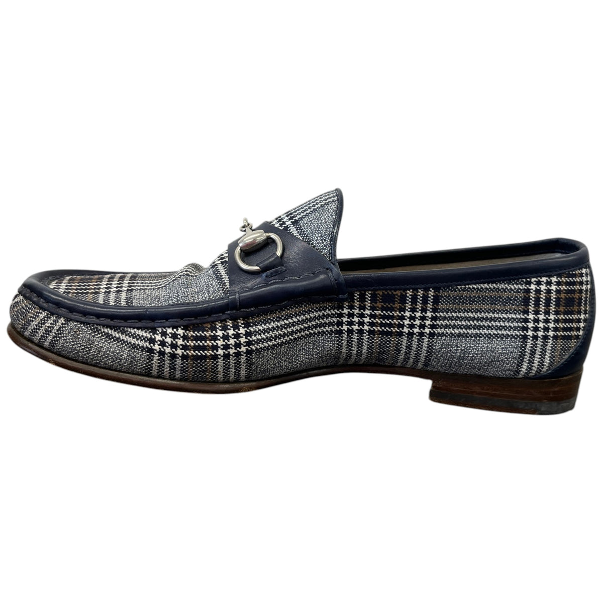 Men's Check Print Loafers Navy Size UK 9 / EU 43 - Photo 2