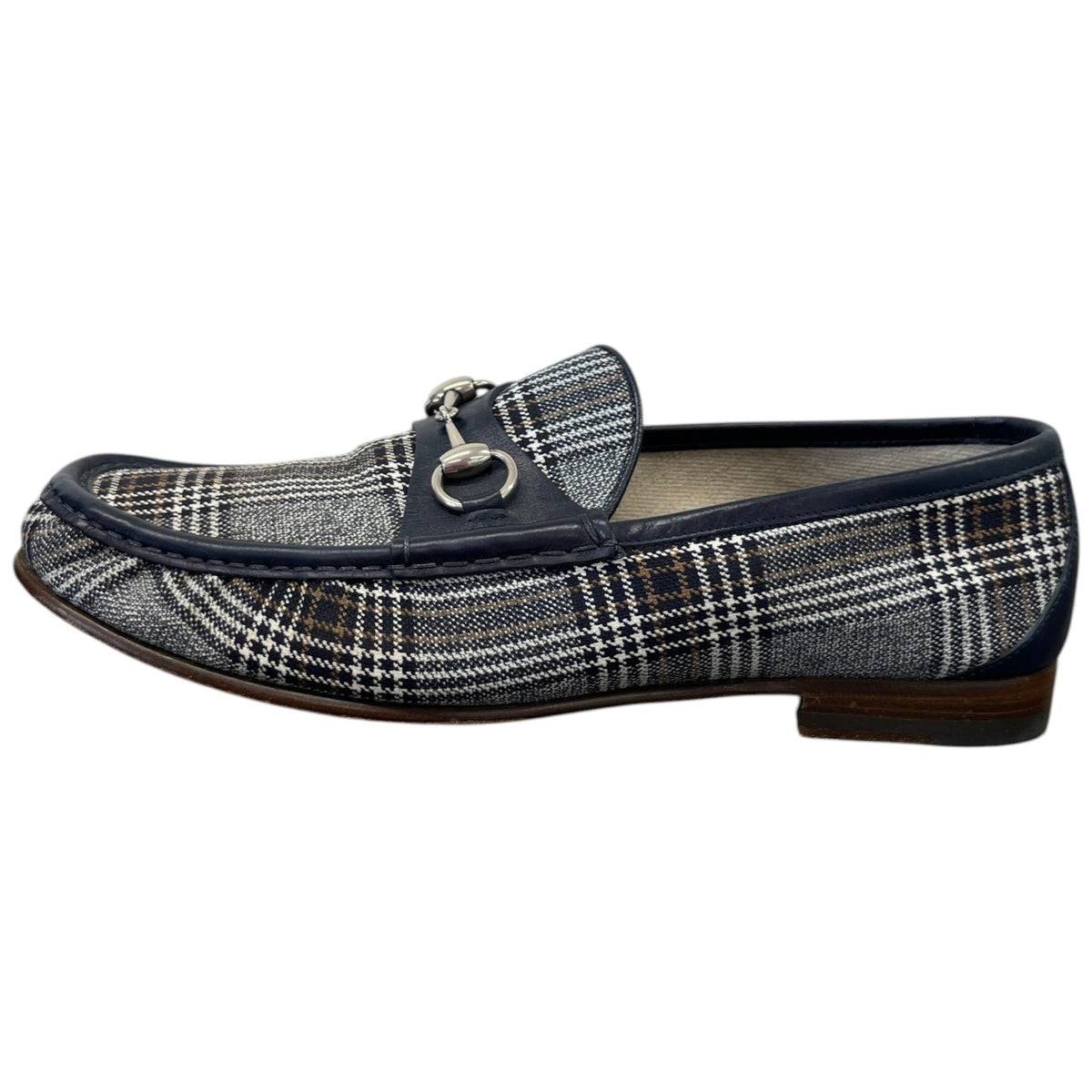 Men's Check Print Loafers Navy Size UK 9 / EU 43 - Photo 5