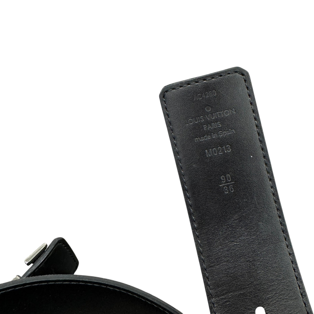 Men's LV Initials Damier Graphite Belt Black Size 30" - Photo 5