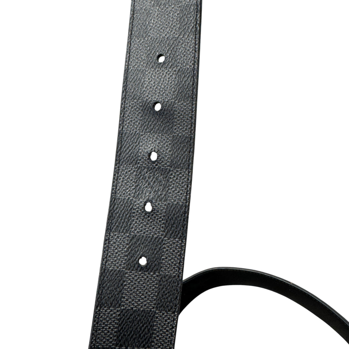 Men's LV Initials Damier Graphite Belt Black Size 30" - Photo 6