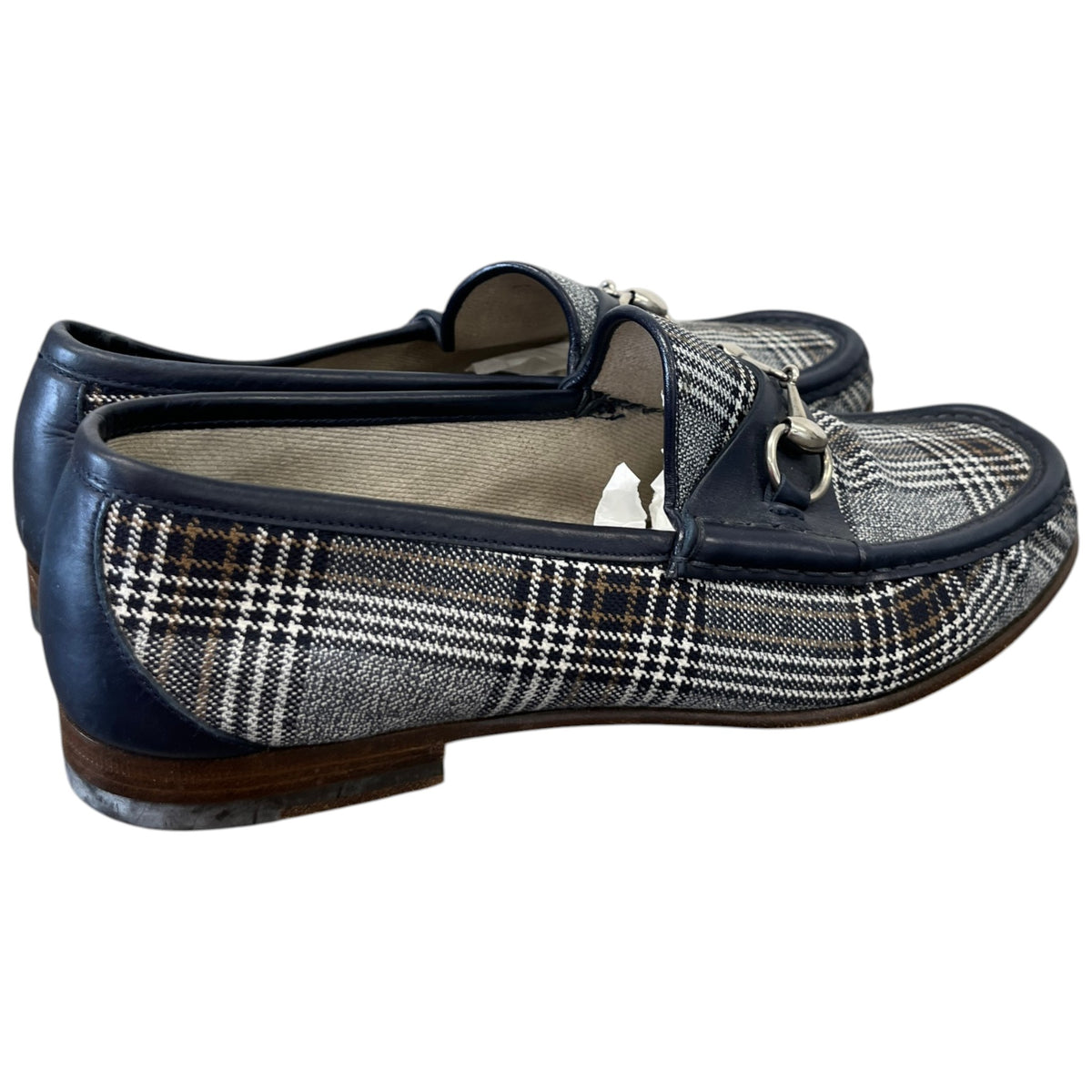 Men's Check Print Loafers Navy Size UK 9 / EU 43 - Photo 8