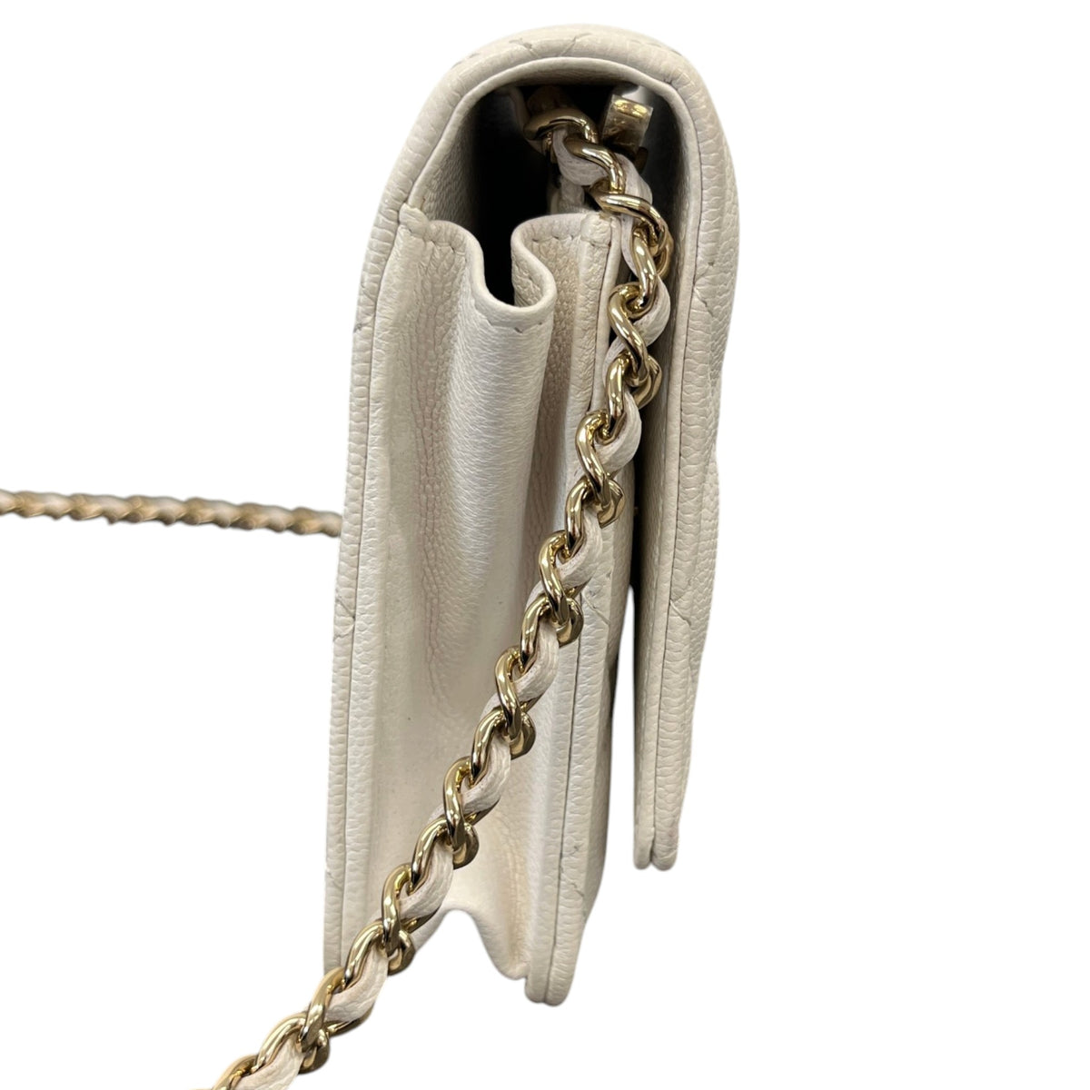 Women's Classic Flap Wallet On Chain Caviar Crossbody Bag White - Photo 6