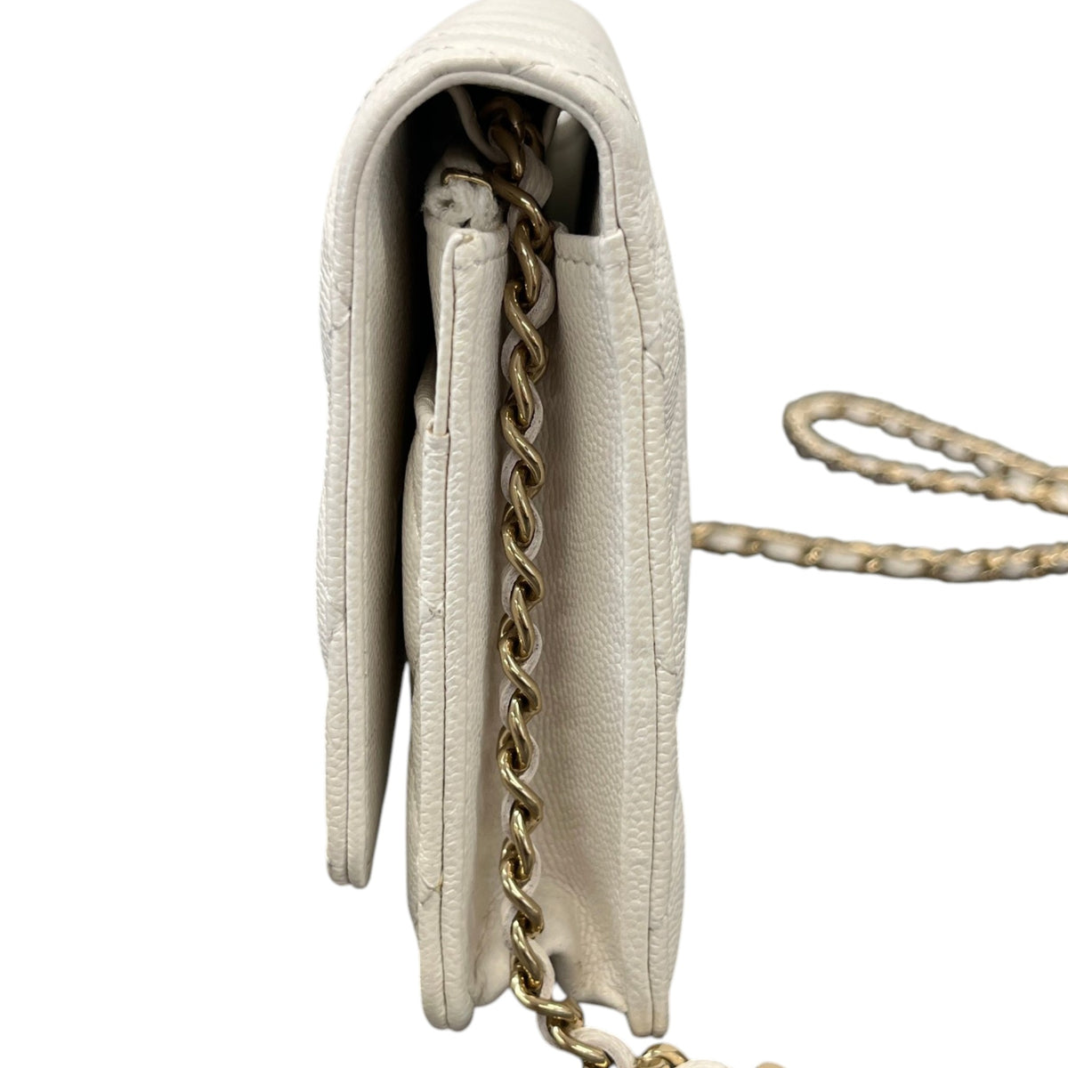 Women's Classic Flap Wallet On Chain Caviar Crossbody Bag White - Photo 7