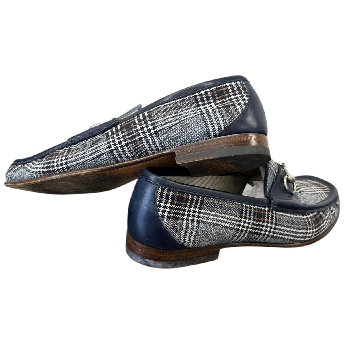 Men's Check Print Loafers Navy Size UK 9 / EU 43 - Photo 10