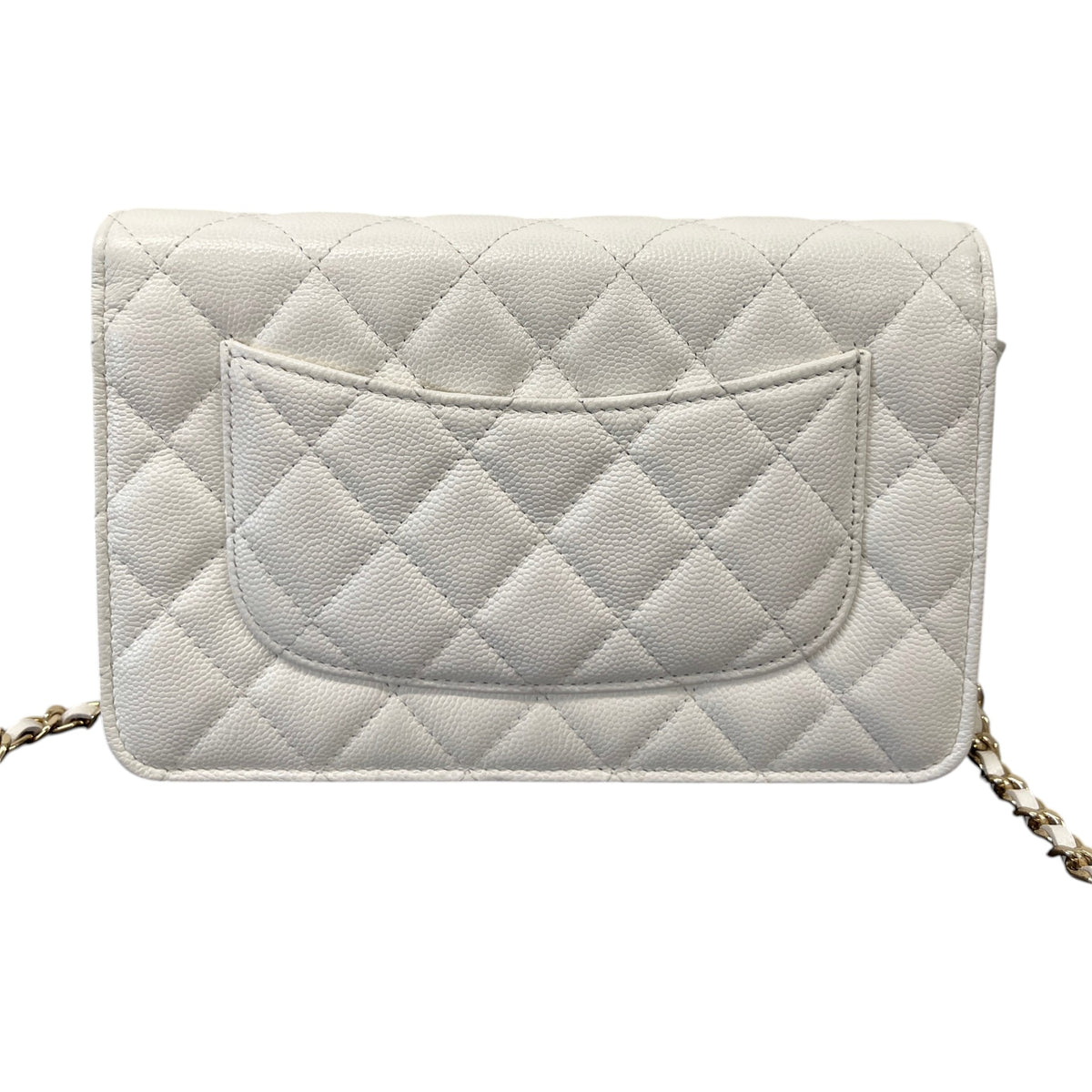 Women's Classic Flap Wallet On Chain Caviar Crossbody Bag White - Photo 3