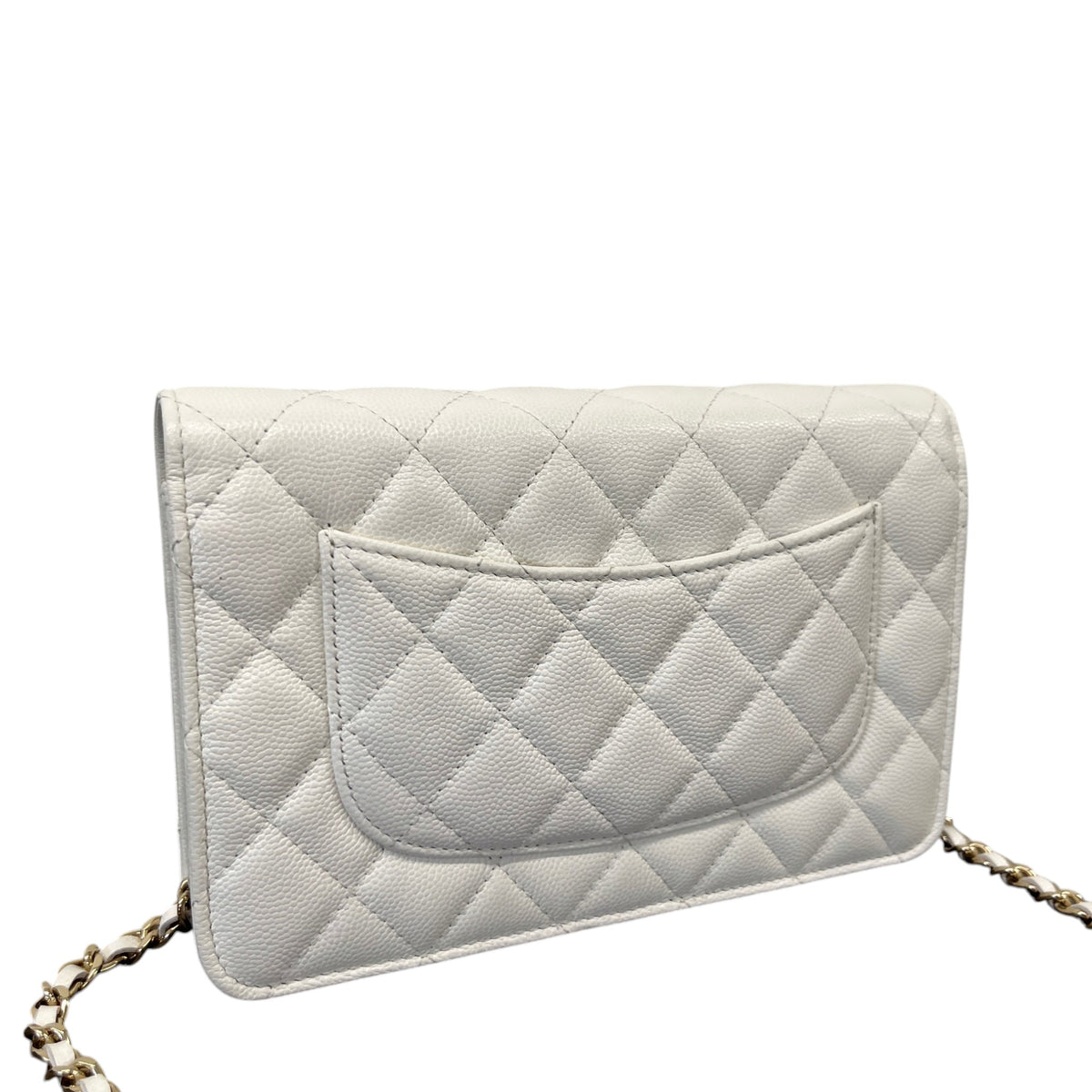 Women's Classic Flap Wallet On Chain Caviar Crossbody Bag White - Photo 8